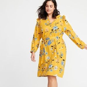 Yellow floral sheath dress
